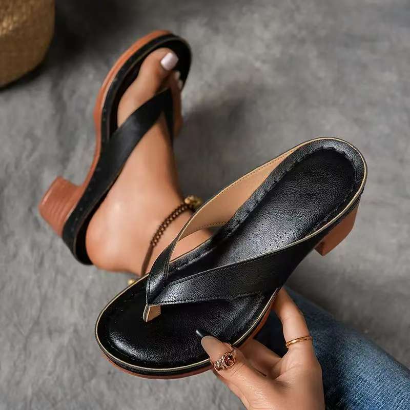 Sandales compensées à talons clips