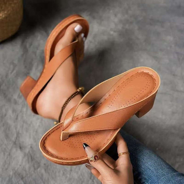 Sandales compensées à talons clips